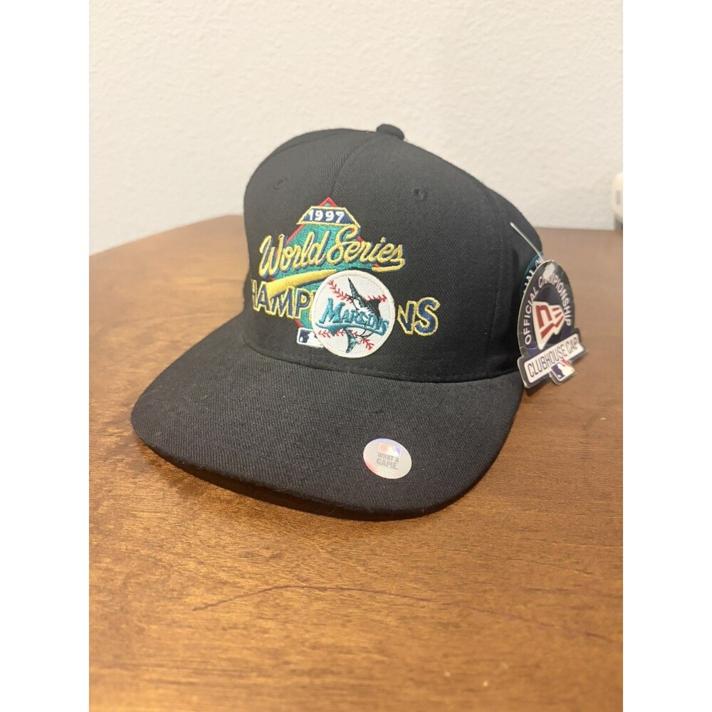 VTG NWT 1997 Florida Marlins World Series Champion Hat Snapback Cap New Era MLB